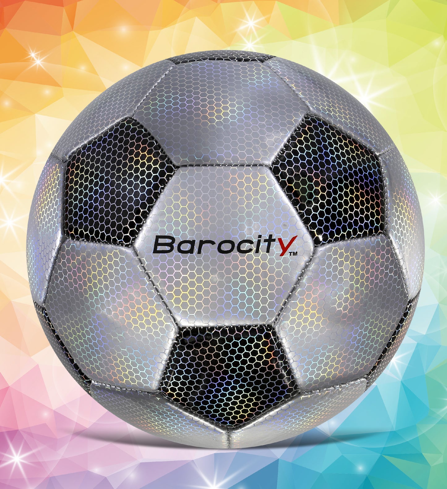 SOCCER BALL - CLASSIC BLACK & SILVER MODERN PATTERN - SIZE 3