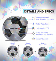 SOCCER BALL - CLASSIC BLACK & SILVER MODERN PATTERN - SIZE 4