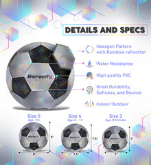 SOCCER BALL - CLASSIC BLACK & SILVER MODERN PATTERN - SIZE 5