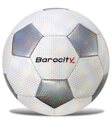 SOCCER BALL - CLASSIC WHITE & SILVER MODERN PATTERN - SIZE 3