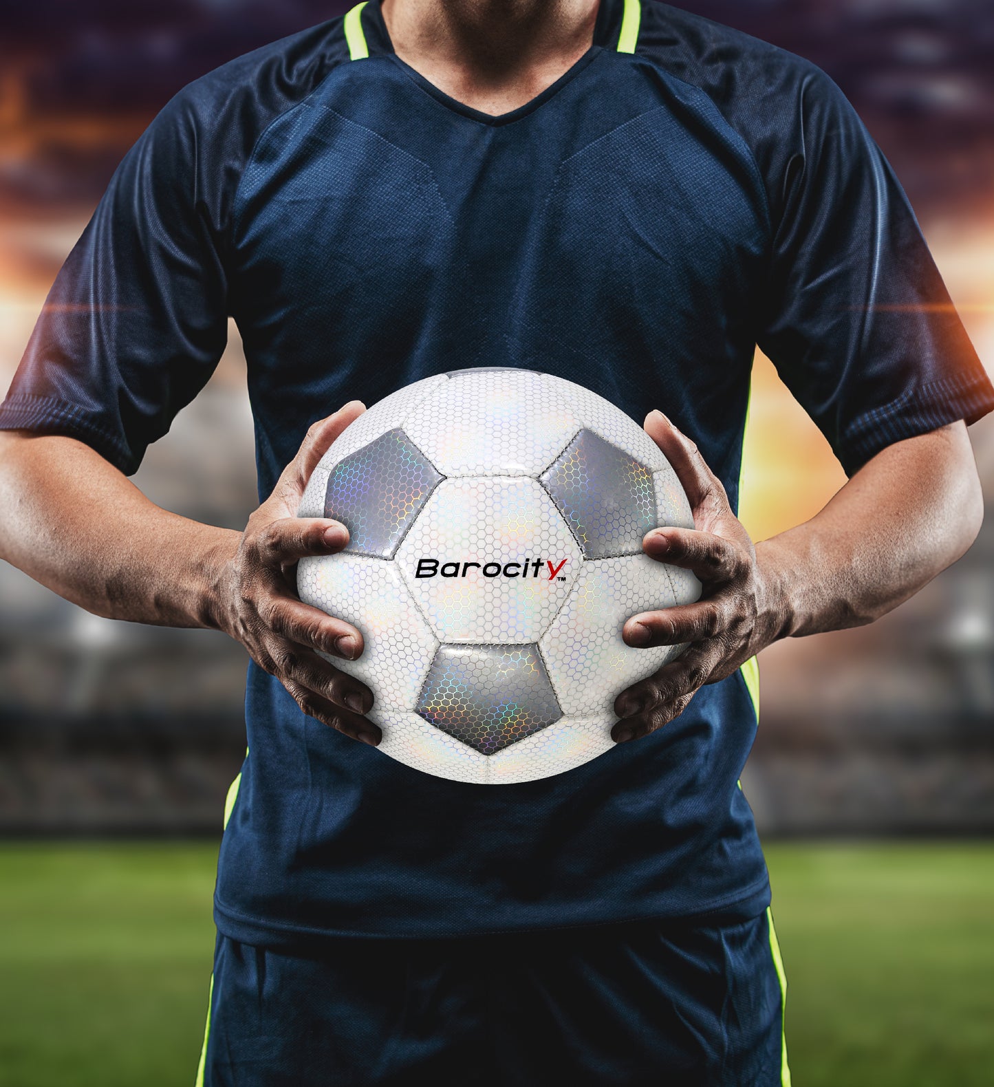 SOCCER BALL - CLASSIC WHITE & SILVER MODERN PATTERN - SIZE 4
