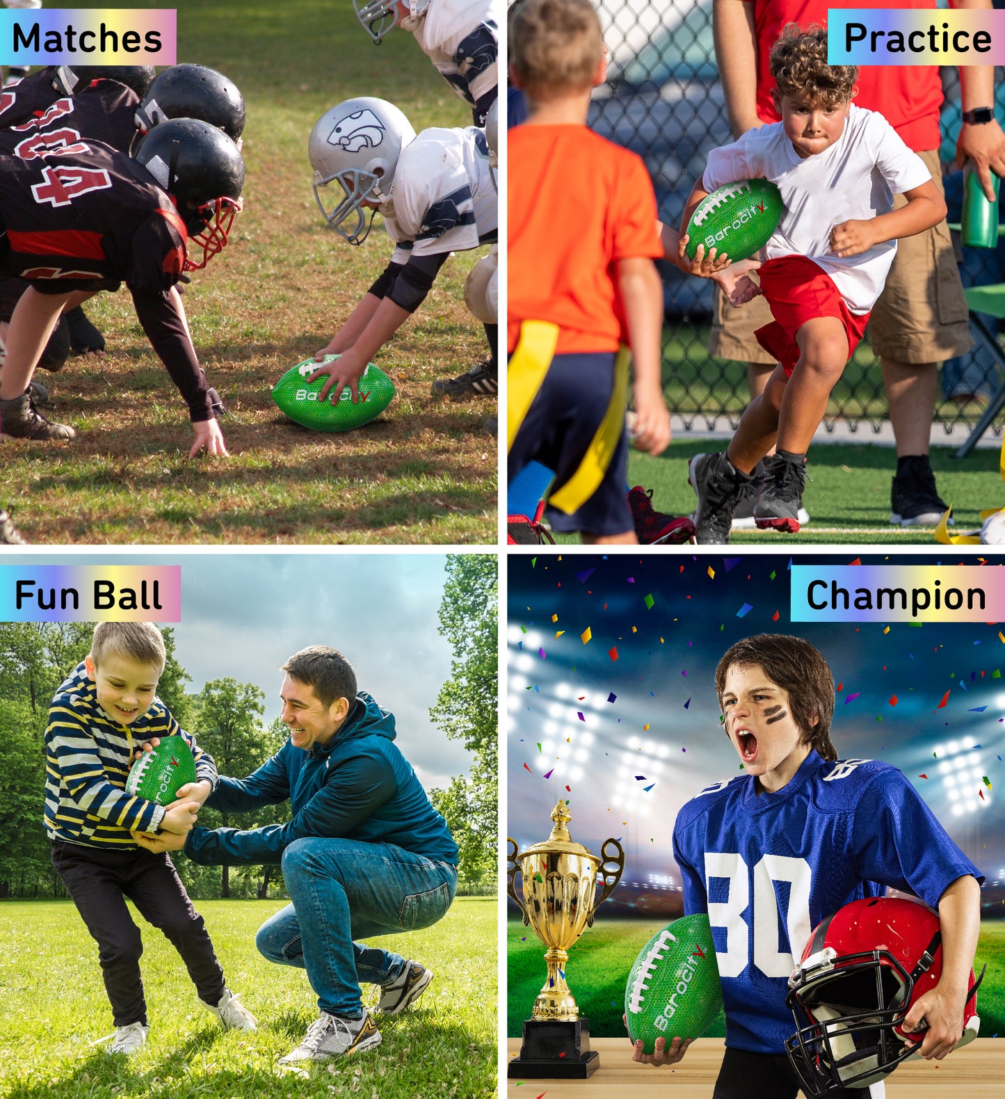 FOOTBALL - GREEN MODERN PATTERN - SIZE 3