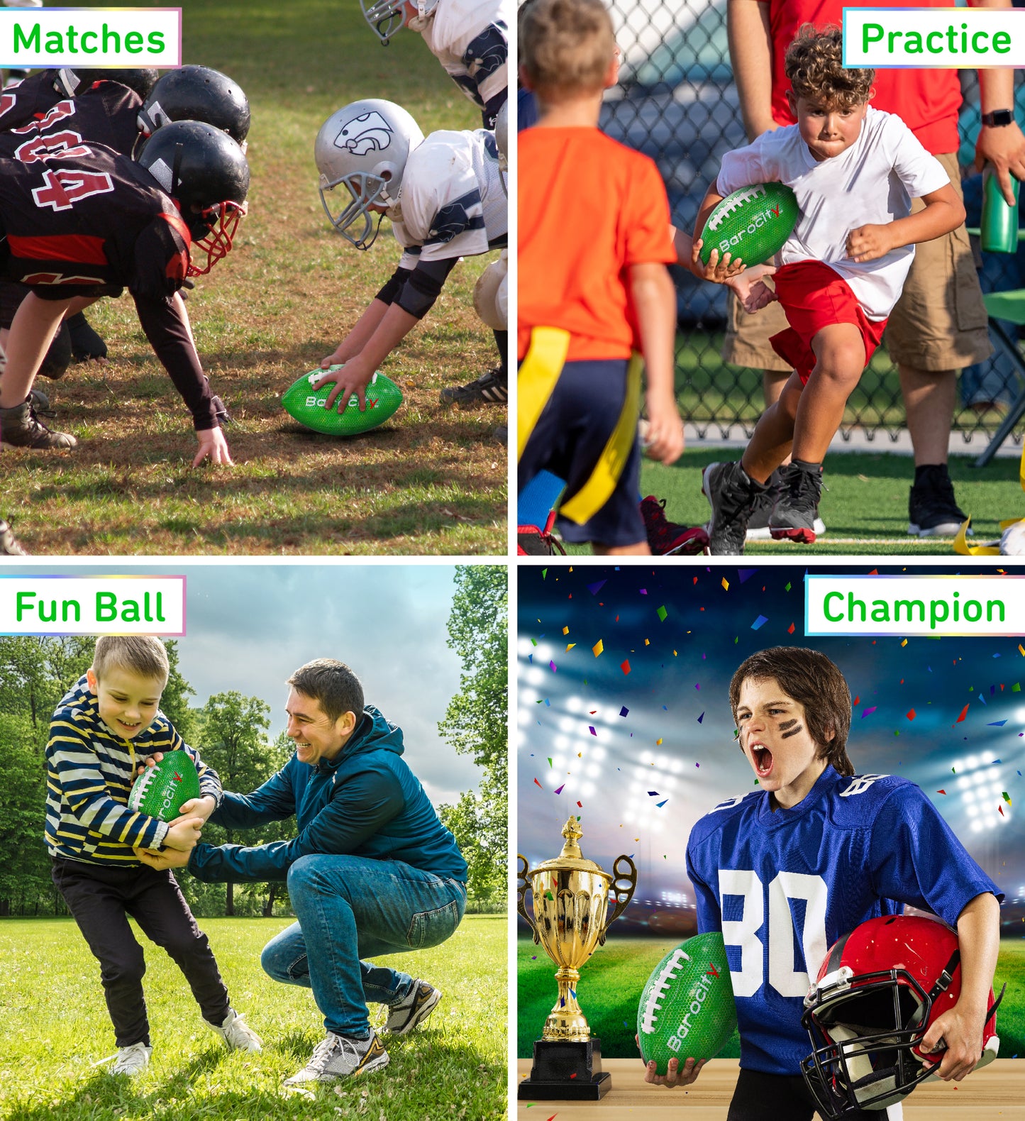 FOOTBALL - GREEN MODERN PATTERN - SIZE 6