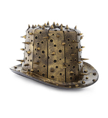 STEAMPUNK - METALLIC SPIKES TOP HAT - GOLD