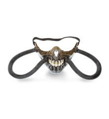 STEAMPUNK - METALLIC SKULL HALF BOTTOM FACE MASK - SILVER