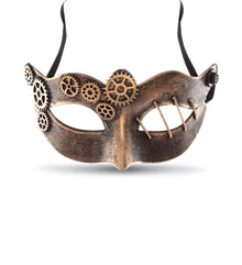 STEAMPUNK - VENETIAN METALLIC MASQUERADE GEARS MASK - COPPER
