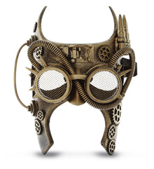 STEAMPUNK - METALLIC GLADIATOR BAT MECHANICAL MASK - GOLD