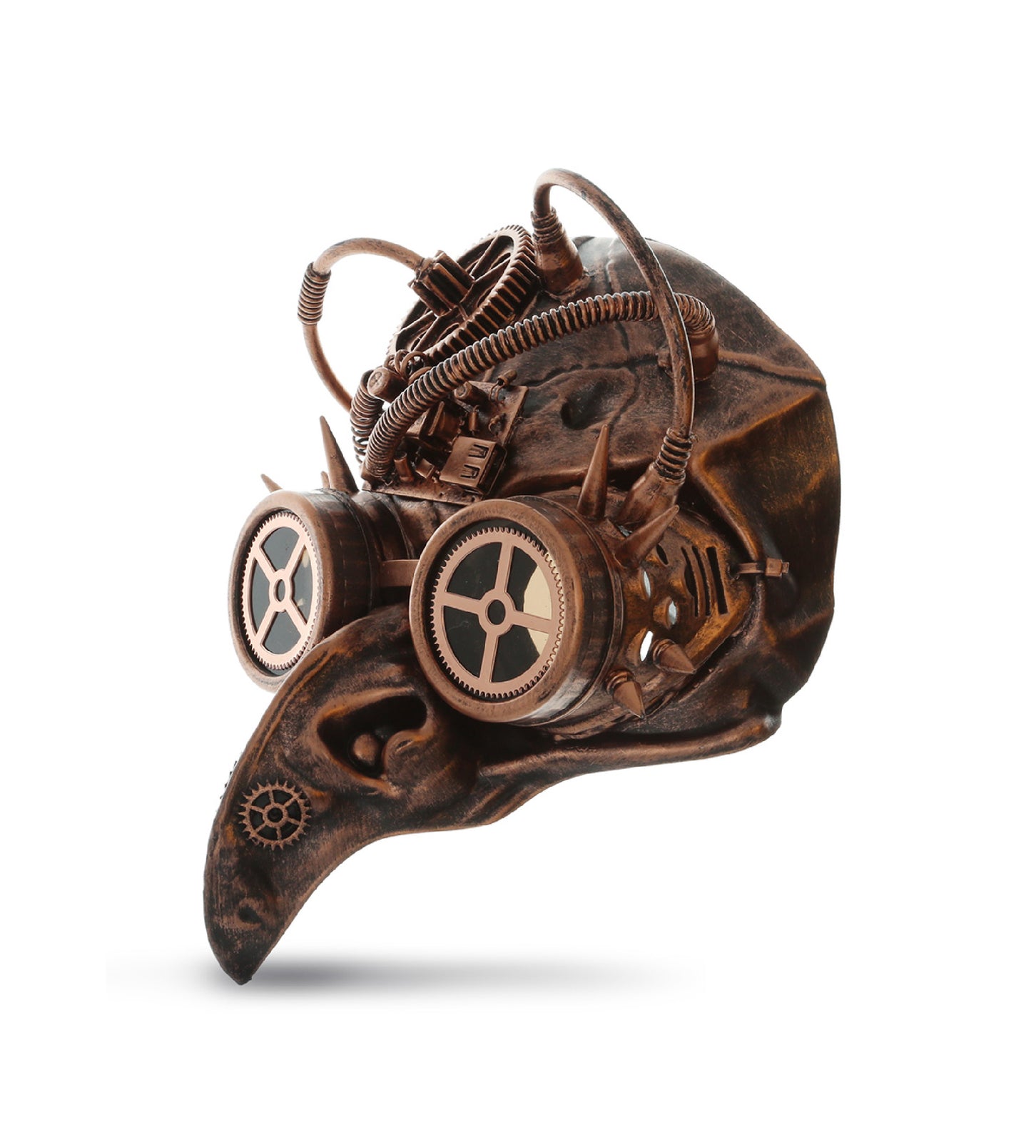 STEAMPUNK - METALLIC PLAGUE DOCTOR LONG NOSE MECHANICAL FACE MASK - COPPER