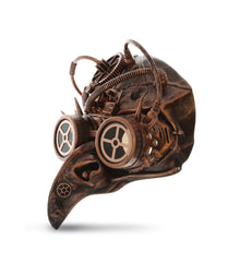 STEAMPUNK - METALLIC PLAGUE DOCTOR LONG NOSE MECHANICAL FACE MASK - COPPER