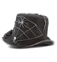 STEAMPUNK - SPIDER SKULL TOP HAT - BLACK