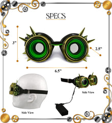 Led Light-Up Glowing Goggles - Gold - Steampunk
