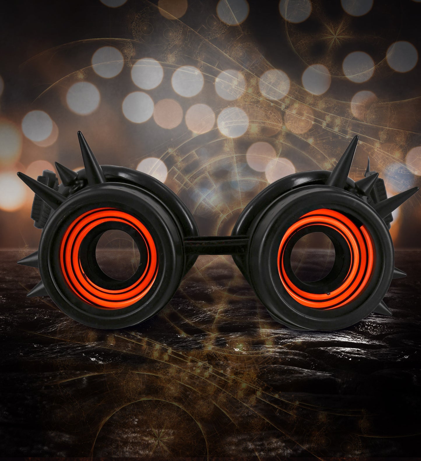 Led Light-Up Glowing Goggles - Black - Steampunk