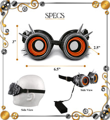 Led Light-Up Glowing Goggles - Silver - Steampunk
