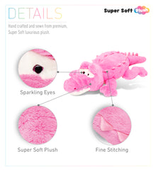 STYLISH PLUSH PILLOW- XL PINK ALLIGATOR