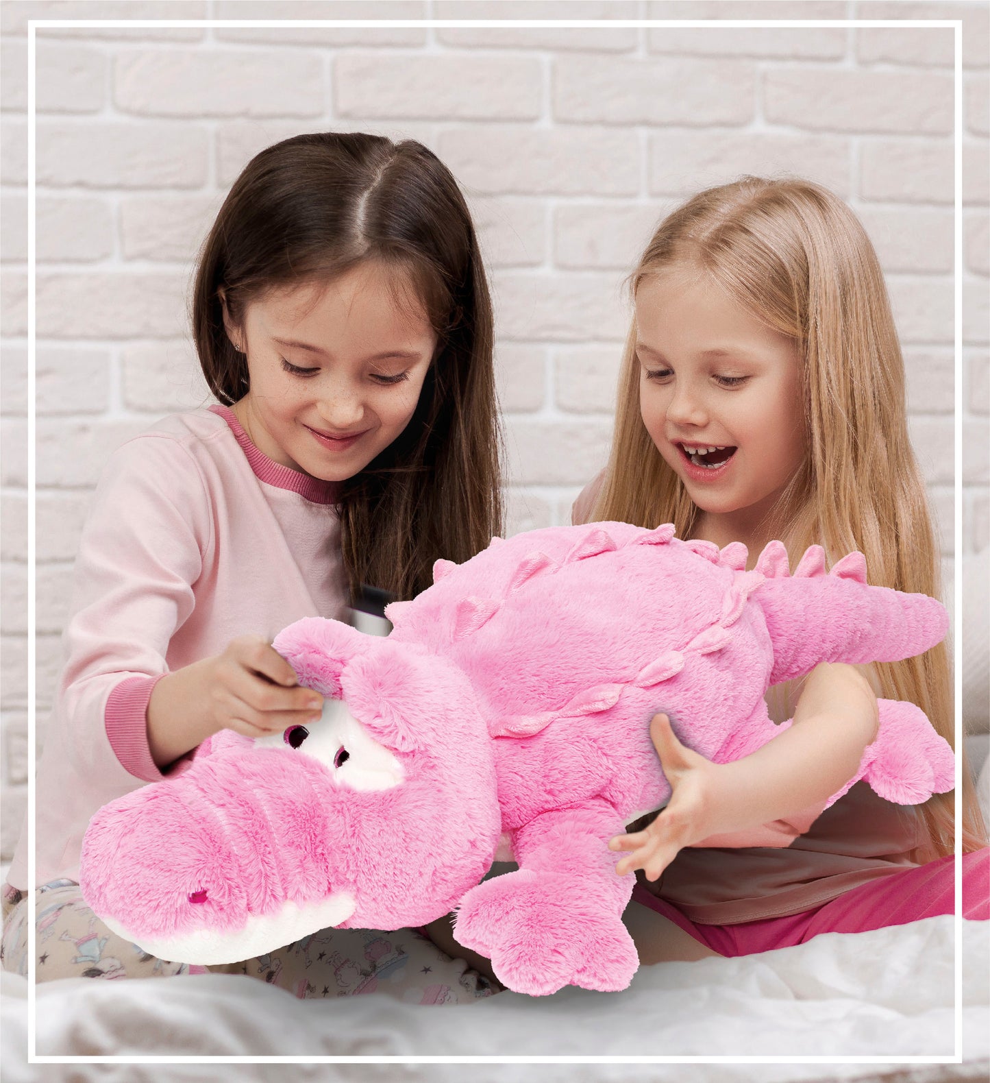STYLISH PLUSH PILLOW- XL PINK ALLIGATOR