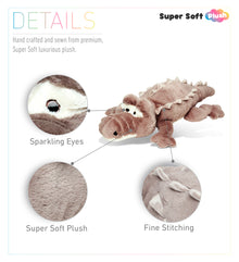 STYLISH PLUSH PILLOW- XL GREY ALLIGATOR