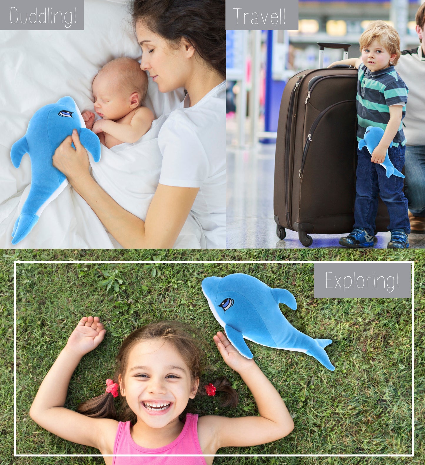 BABY SOFT PLUSH - BLUE DOLPHIN