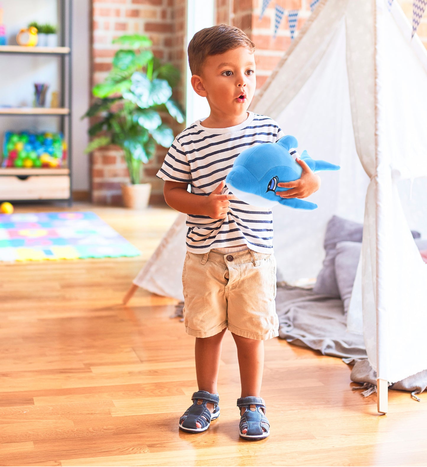 BABY SOFT PLUSH - BLUE DOLPHIN