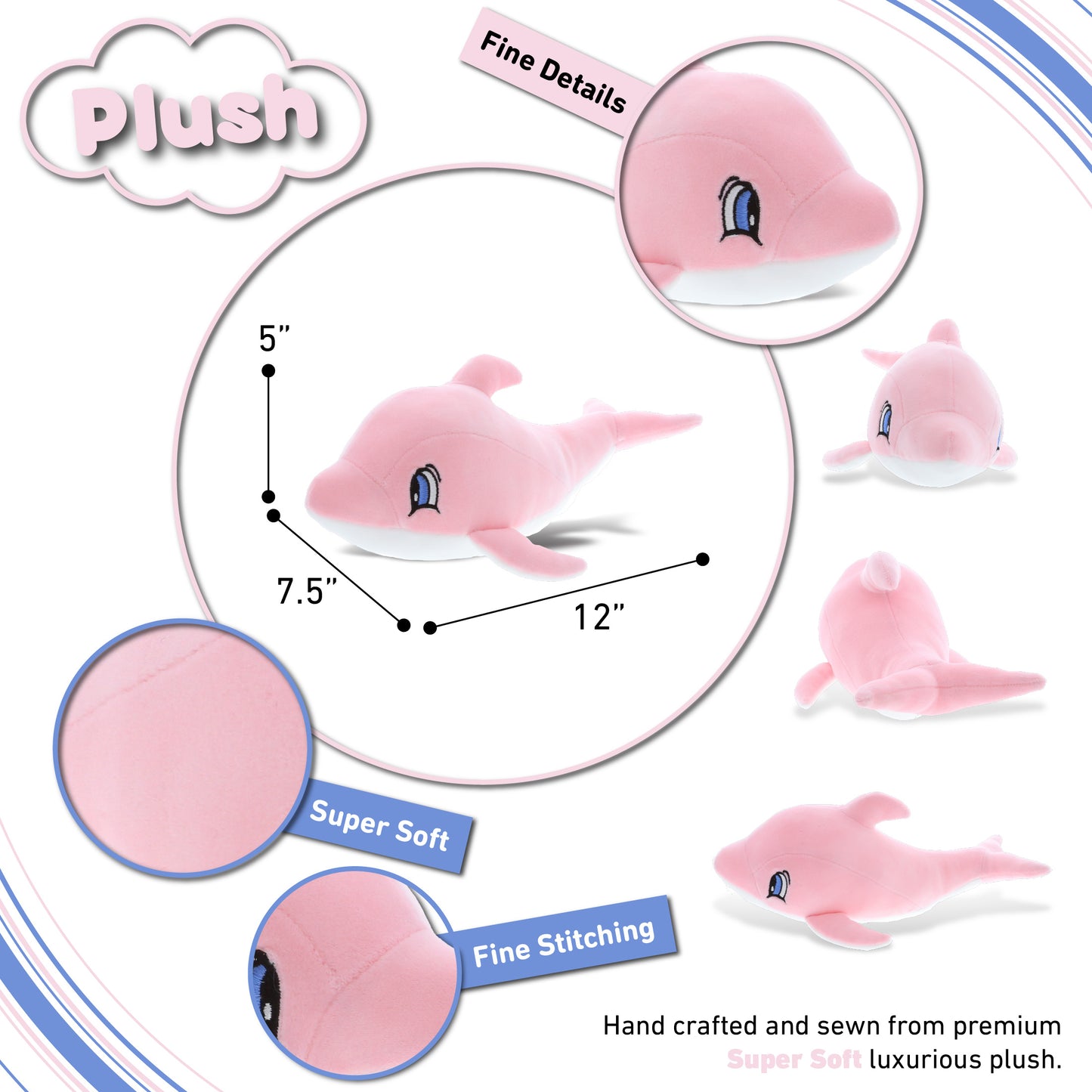 BABY SOFT PLUSH - PINK DOLPHIN