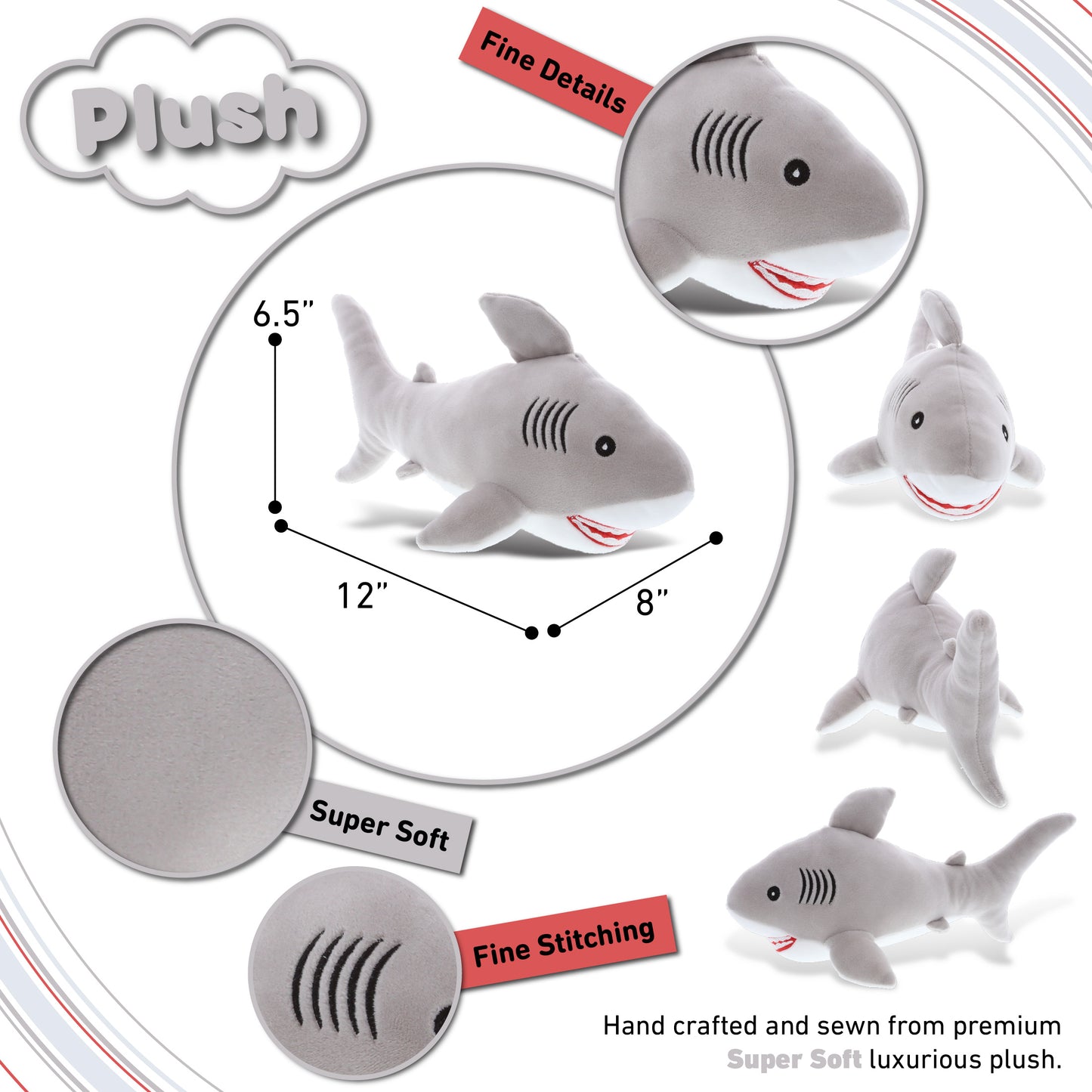 BABY SOFT PLUSH - GREY SHARK