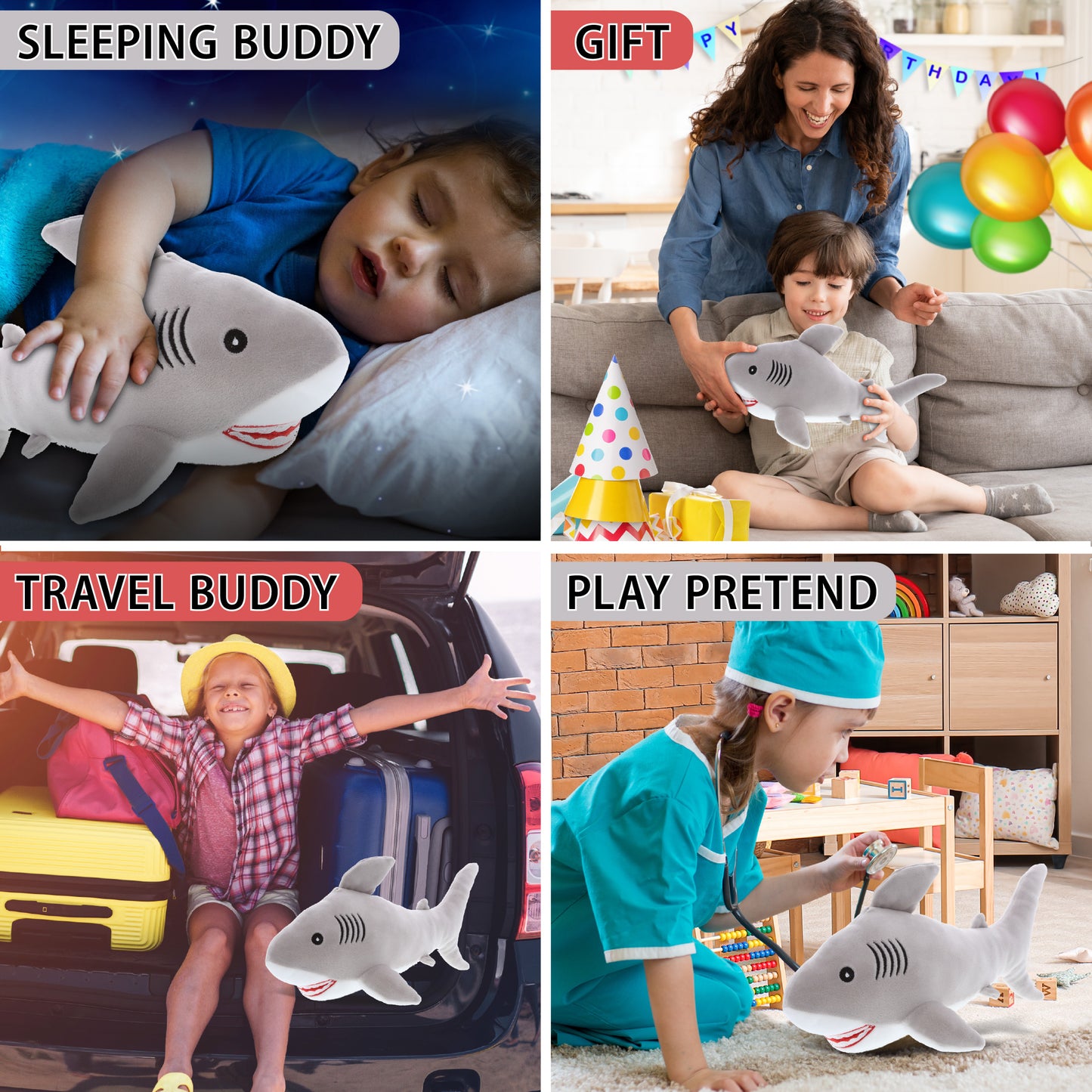 BABY SOFT PLUSH - GREY SHARK