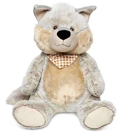 SUPER SOFT PLUSH - SITTING GREY WOLF XL