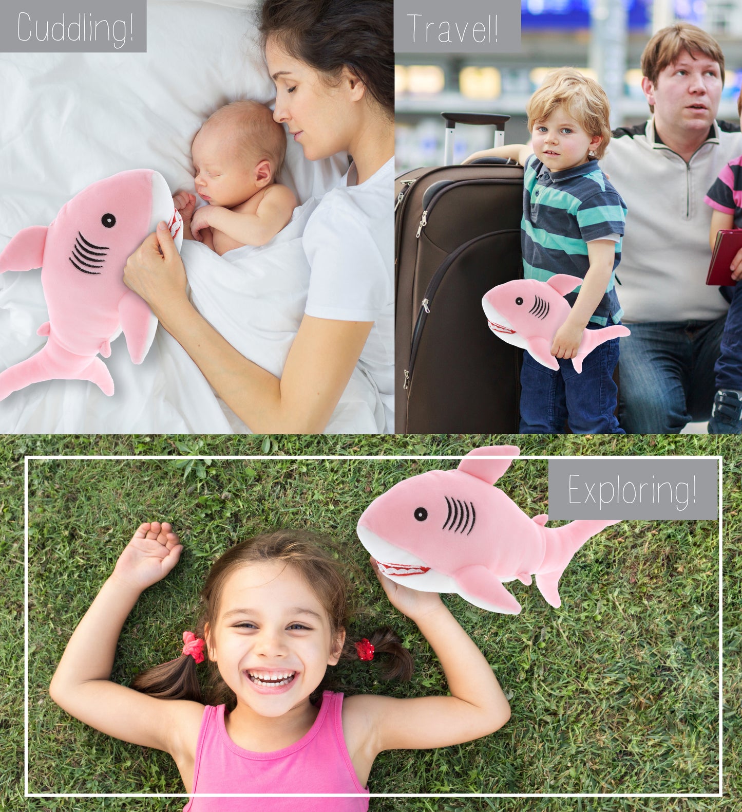 BABY SOFT PLUSH - PINK SHARK