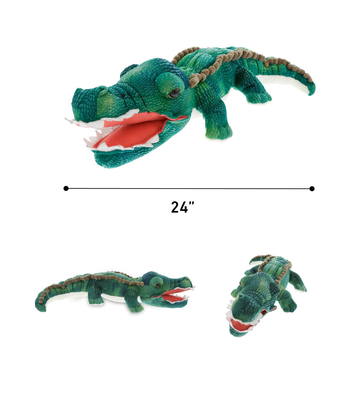 WILD COLLECTION PLUSH - 24" GREEN ALLIGATOR