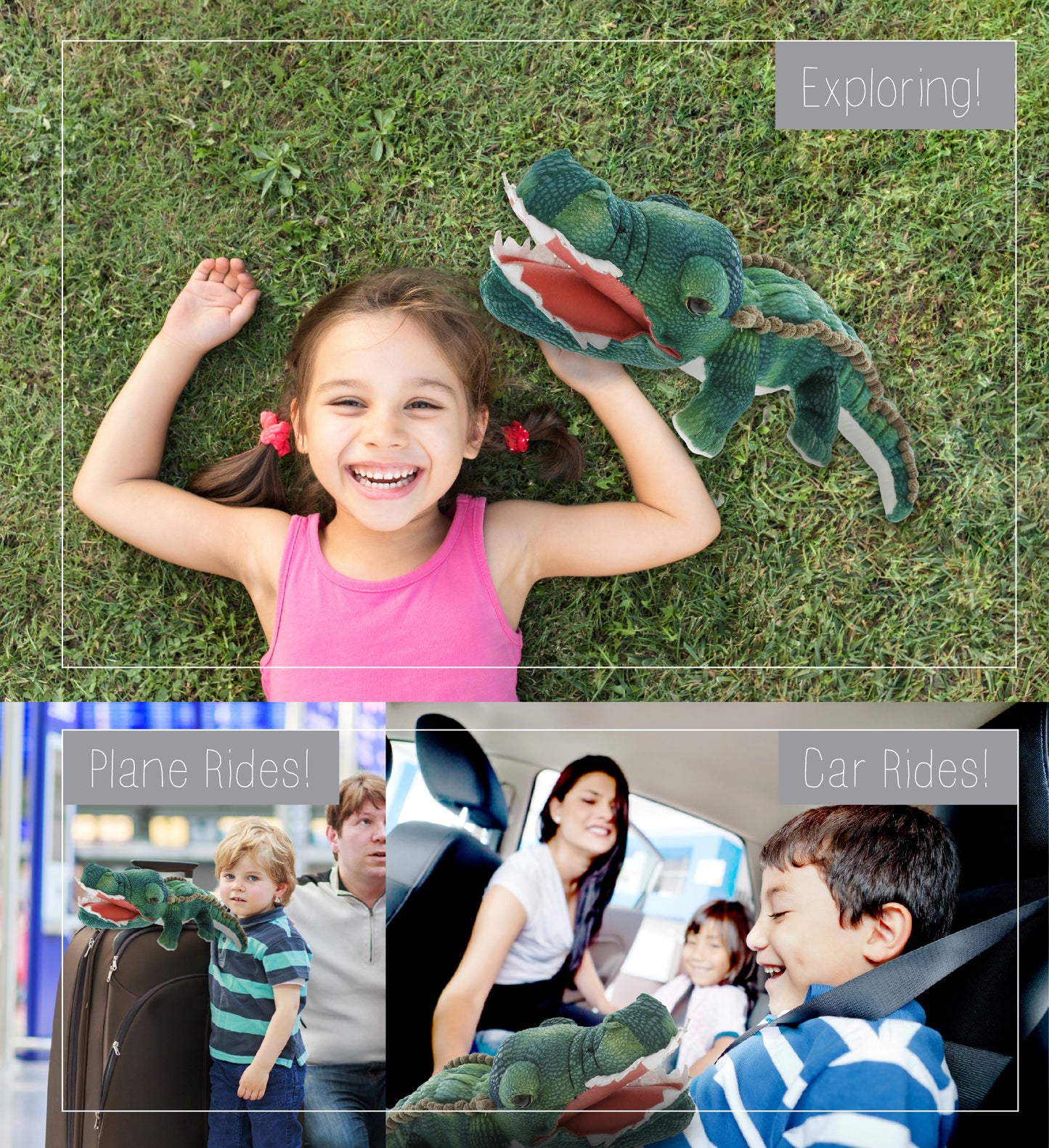 WILD COLLECTION PLUSH - 24" GREEN ALLIGATOR