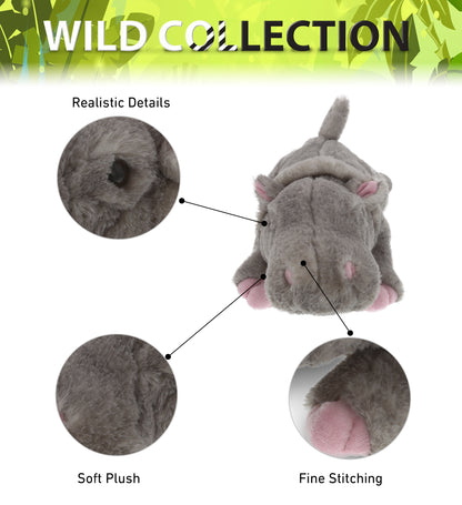 WILD COLLECTION PLUSH - 13" HIPPO