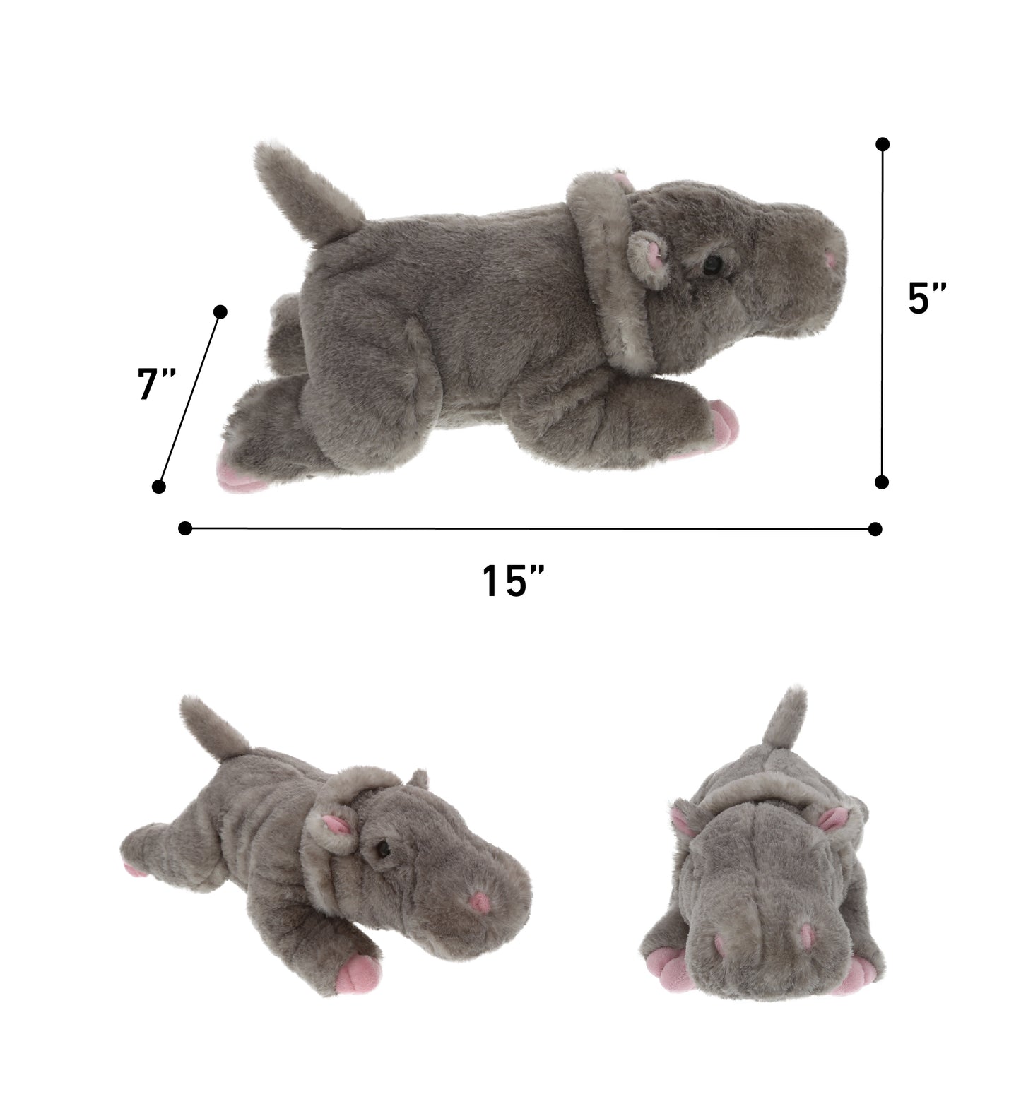 WILD COLLECTION PLUSH - 13" HIPPO