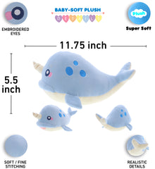 BABY SOFT PLUSH - BLUE NARWHAL