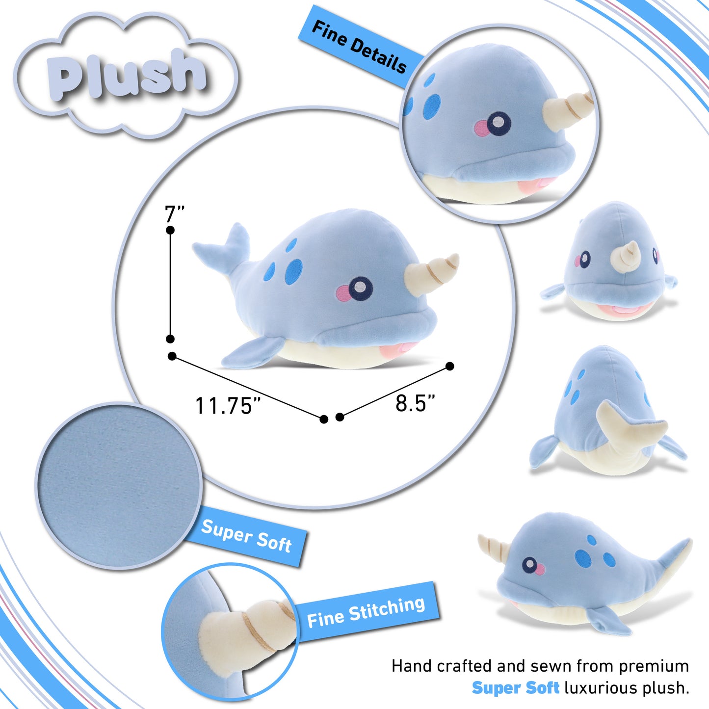 BABY SOFT PLUSH - BLUE NARWHAL