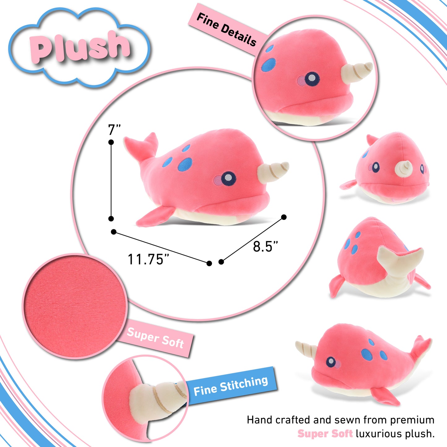 BABY SOFT PLUSH - PINK NARWHAL