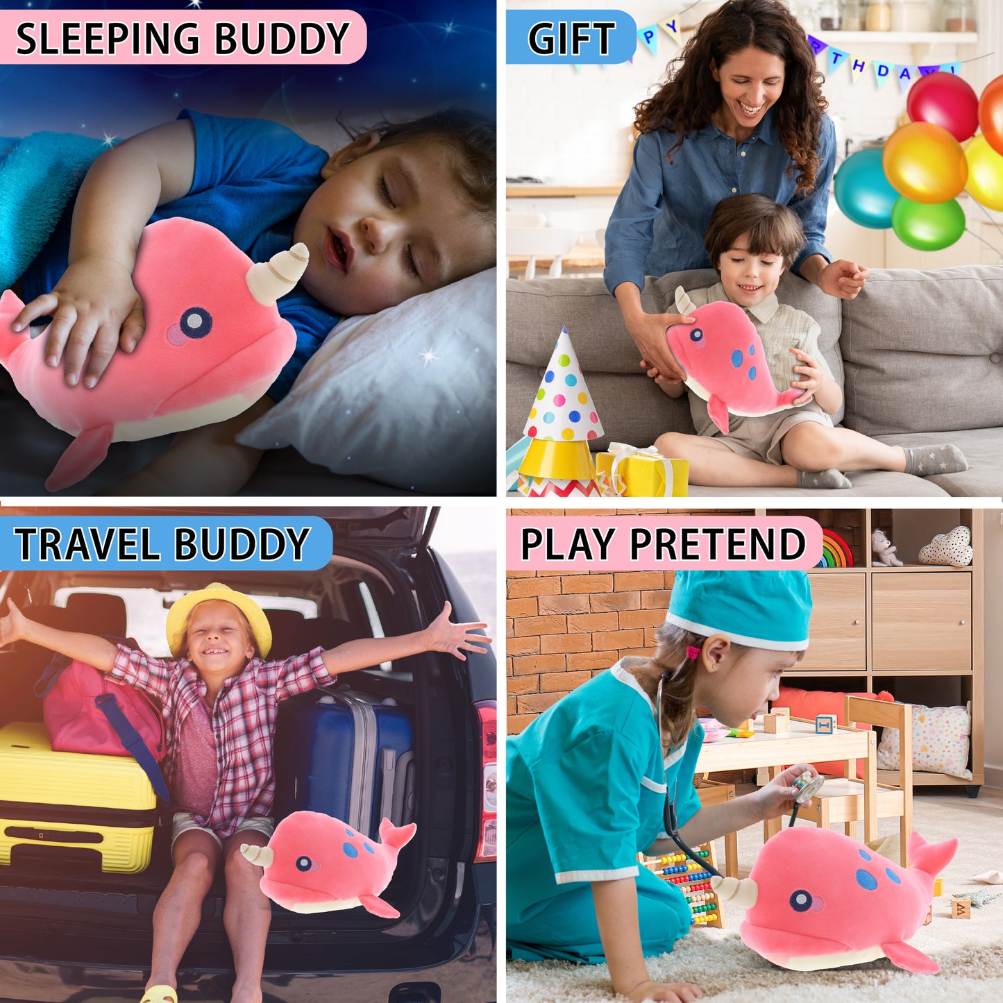 BABY SOFT PLUSH - PINK NARWHAL