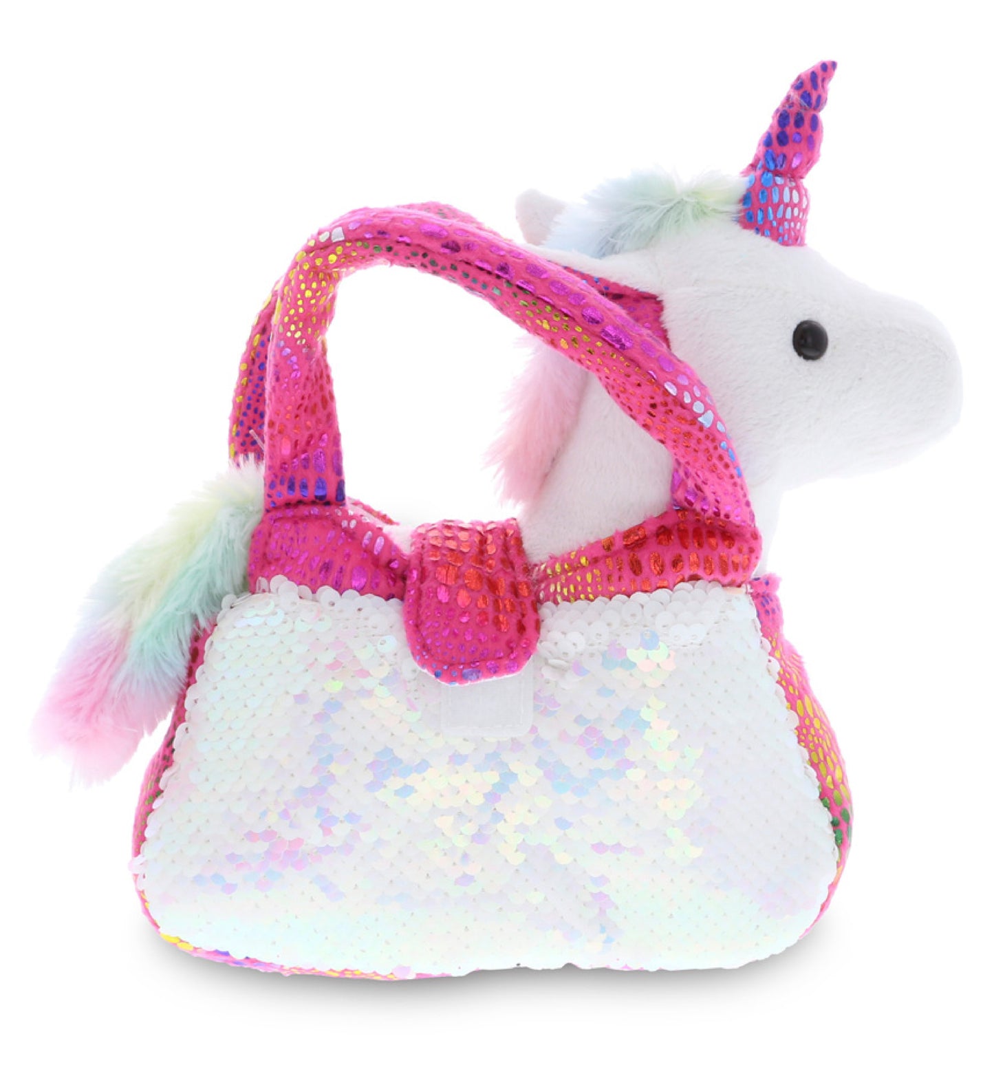 PLUSH PURSE PET CARRIER - SEQUIN - PINK UNICORN