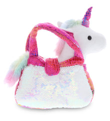PLUSH PURSE PET CARRIER - SEQUIN - PINK UNICORN