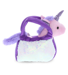 PLUSH PURSE PET CARRIER - SEQUIN -  PURPLE UNICORN