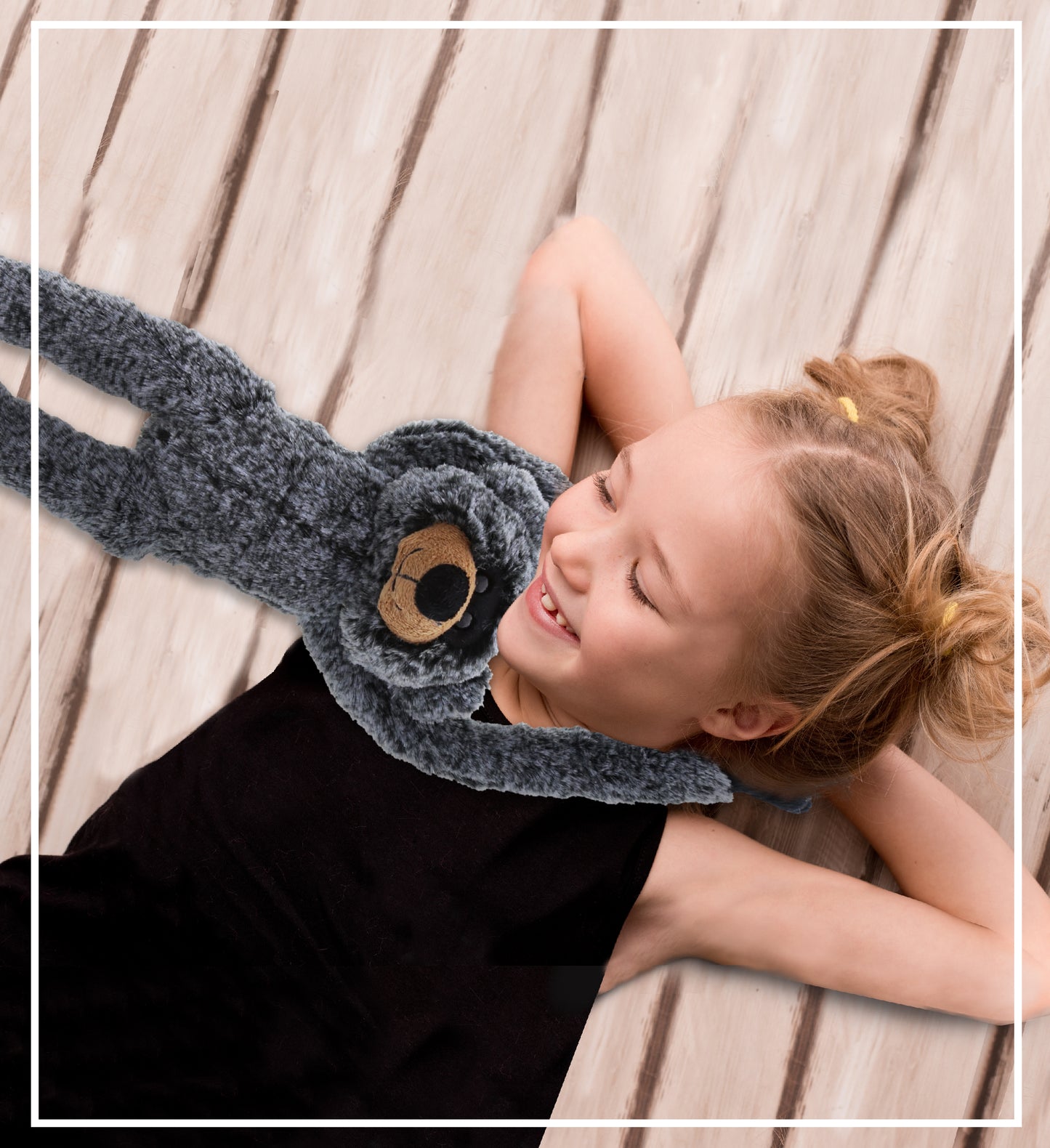 SUPER SOFT PLUSH - LONG ARMS - BLACK BEAR