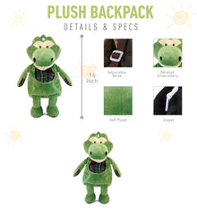 STYLISH PLUSH BACKPACK - ALLIGATOR