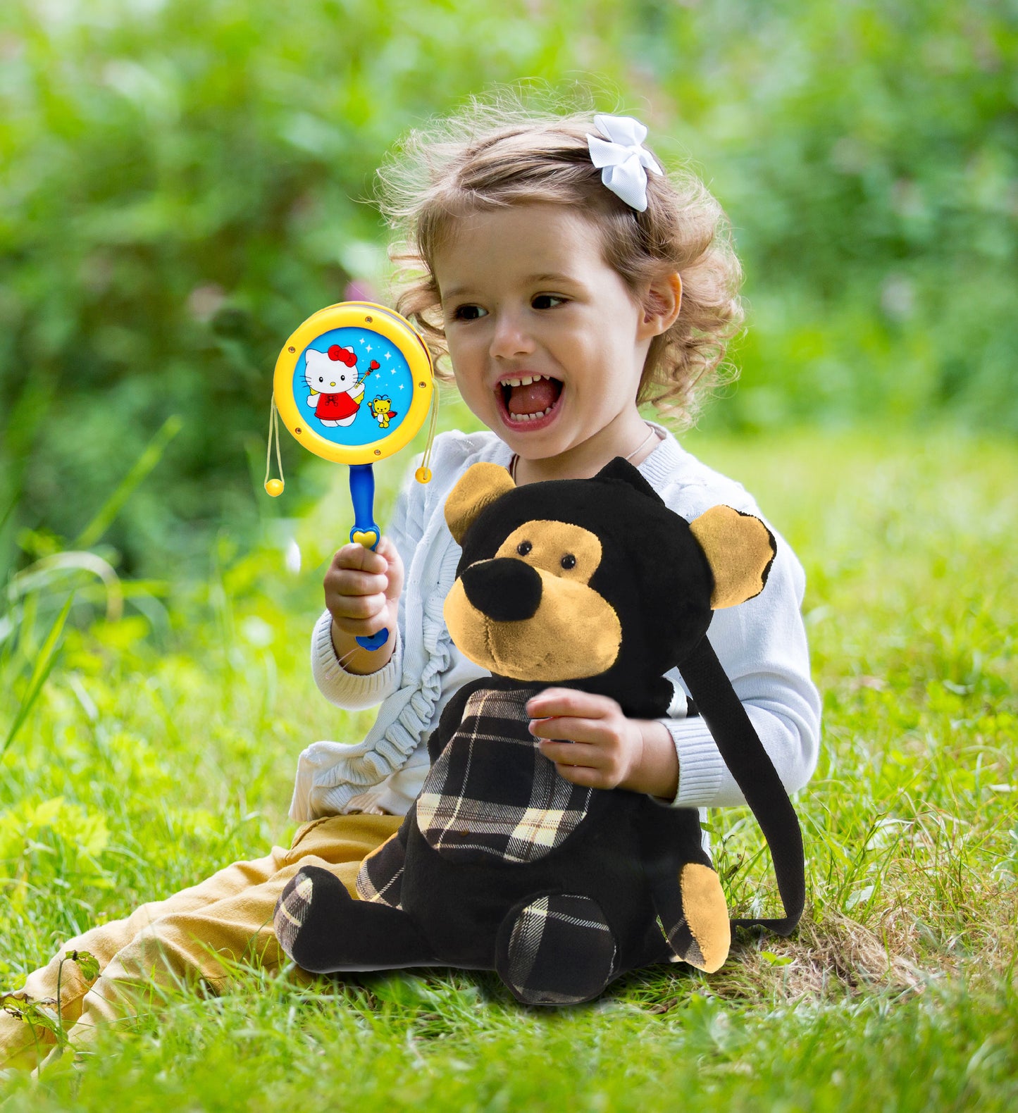 STYLISH PLUSH BACKPACK - BLACK BEAR
