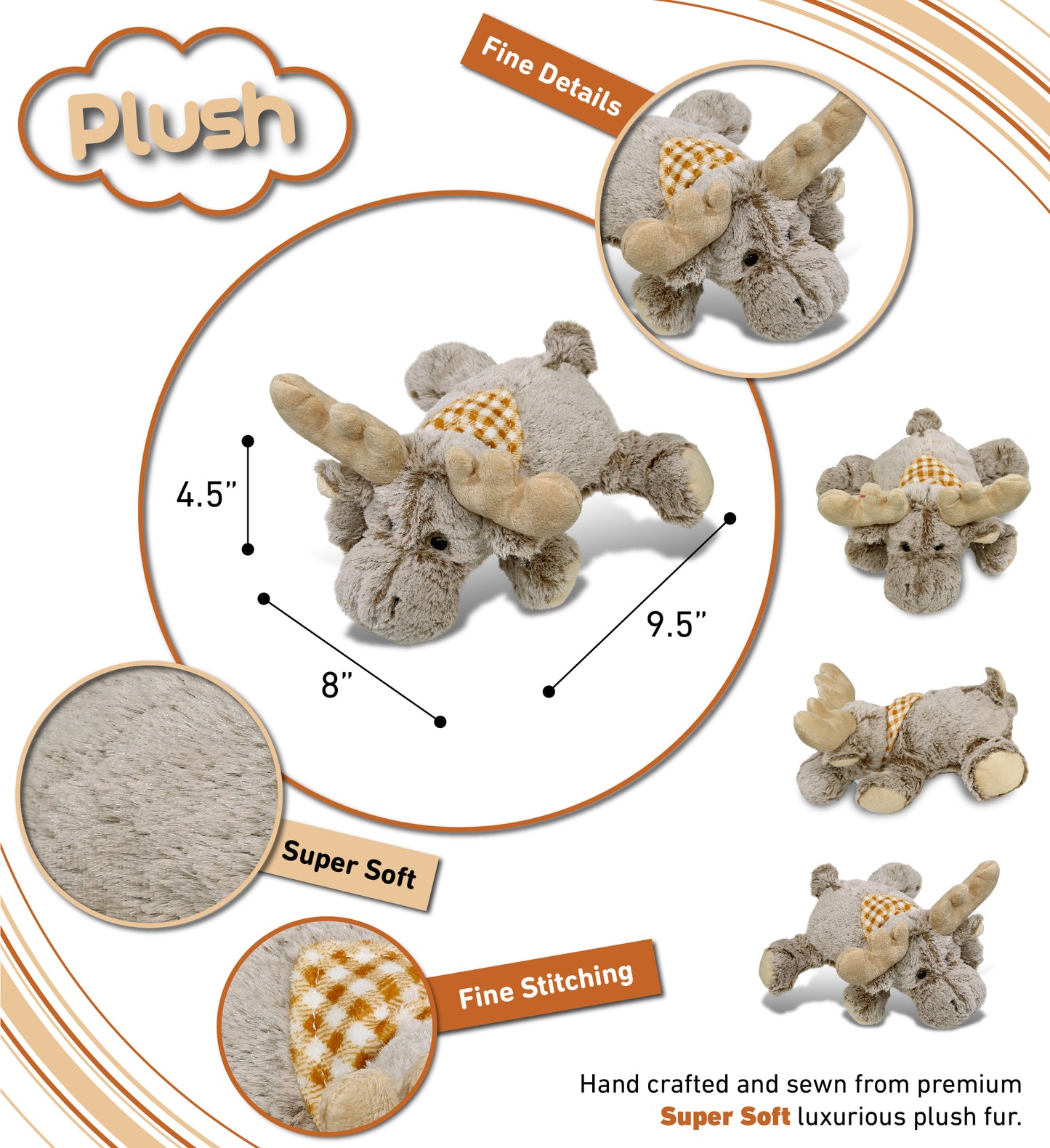 SUPER-SOFT PLUSH - LYING MOOSE