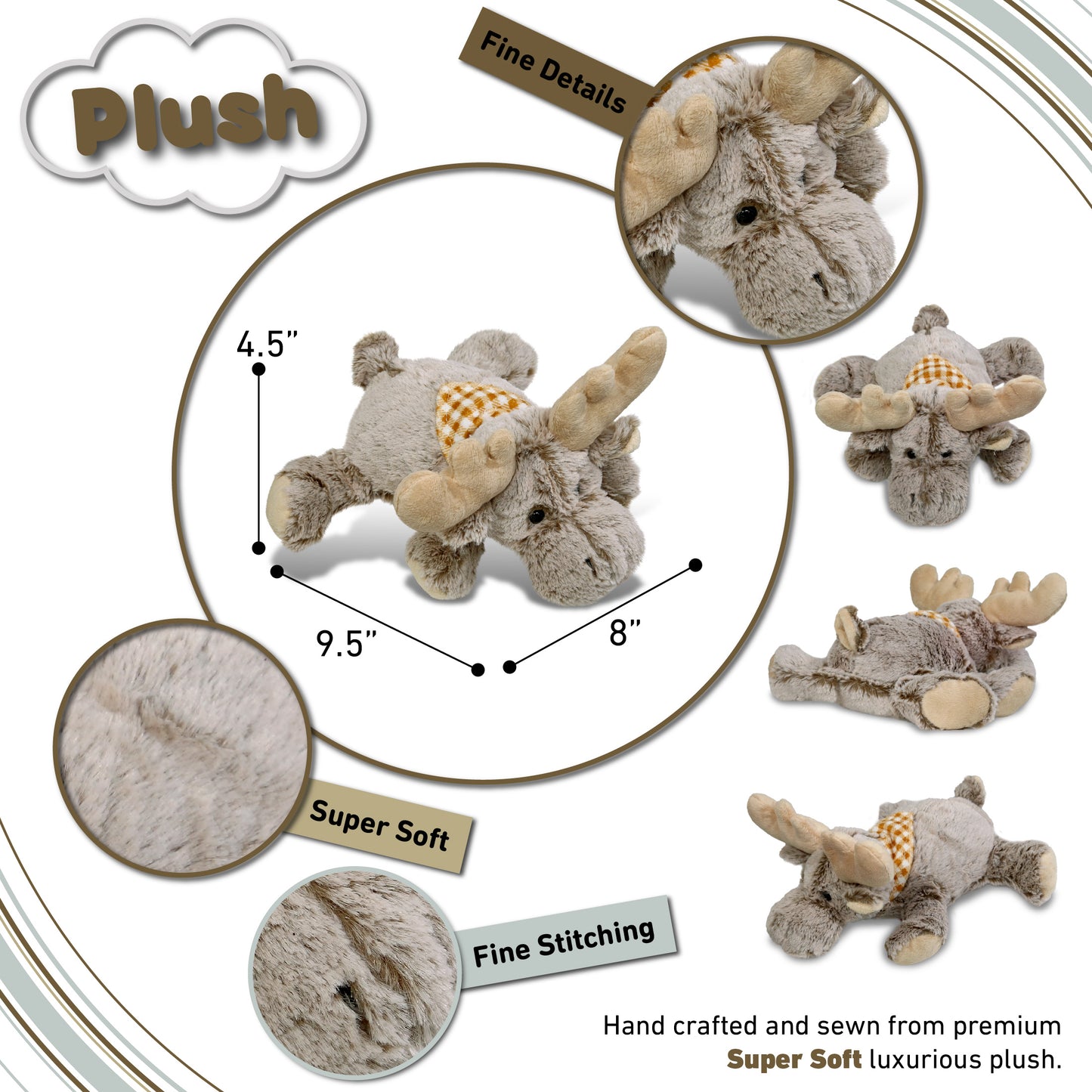 SUPER-SOFT PLUSH - LYING MOOSE