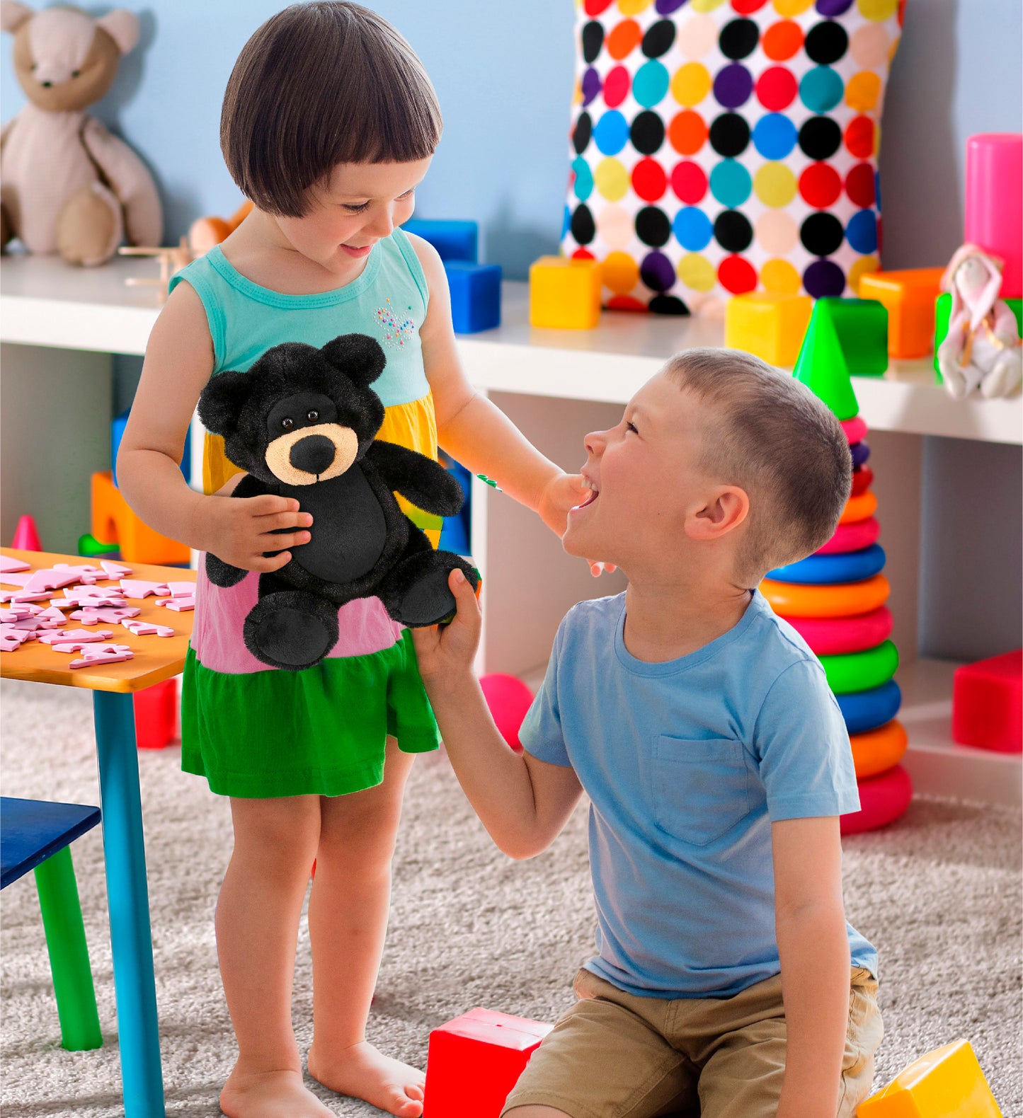 SUPER-SOFT PLUSH - BLACK BEAR 9"