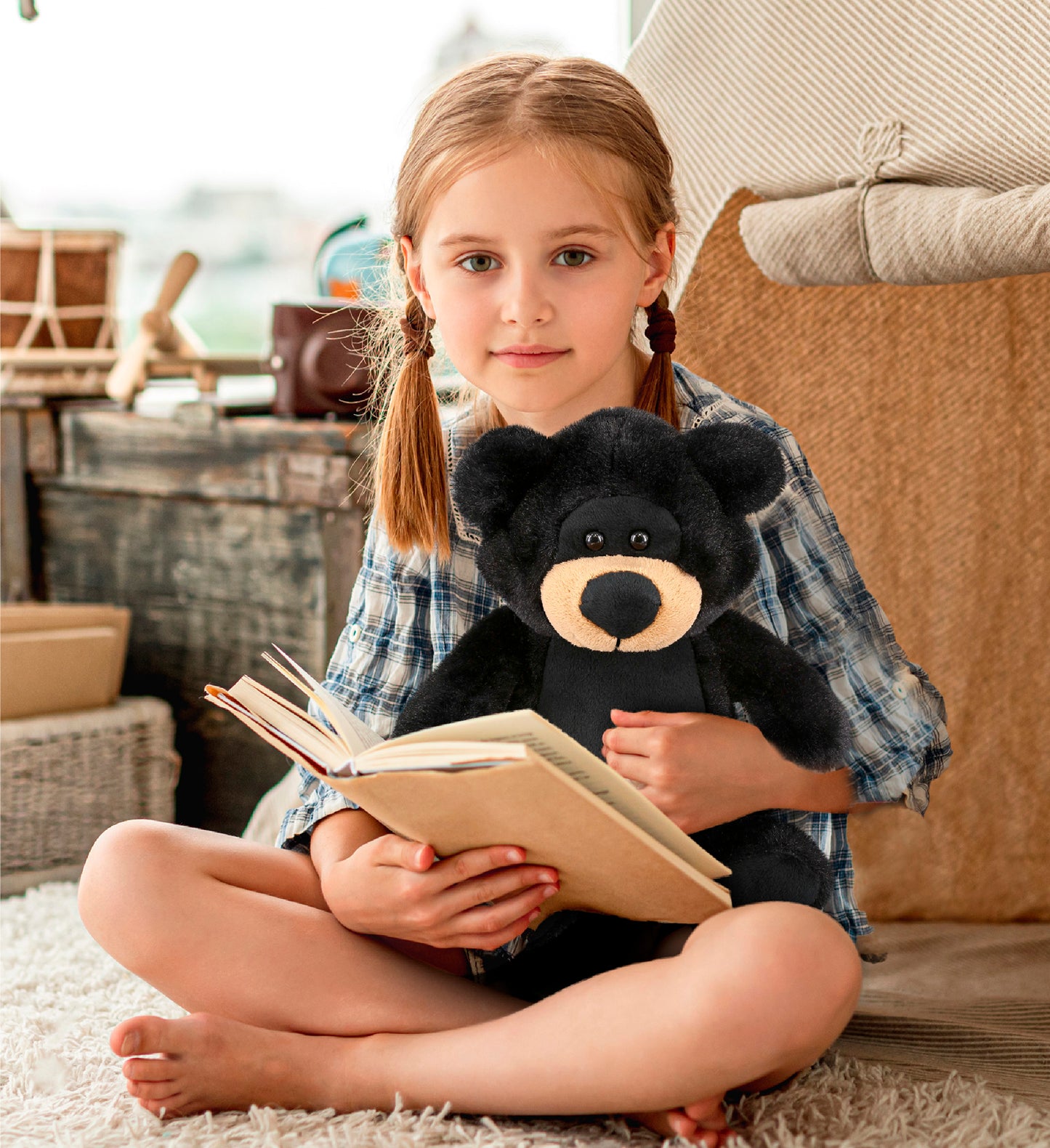 SUPER-SOFT PLUSH - BLACK BEAR 9"