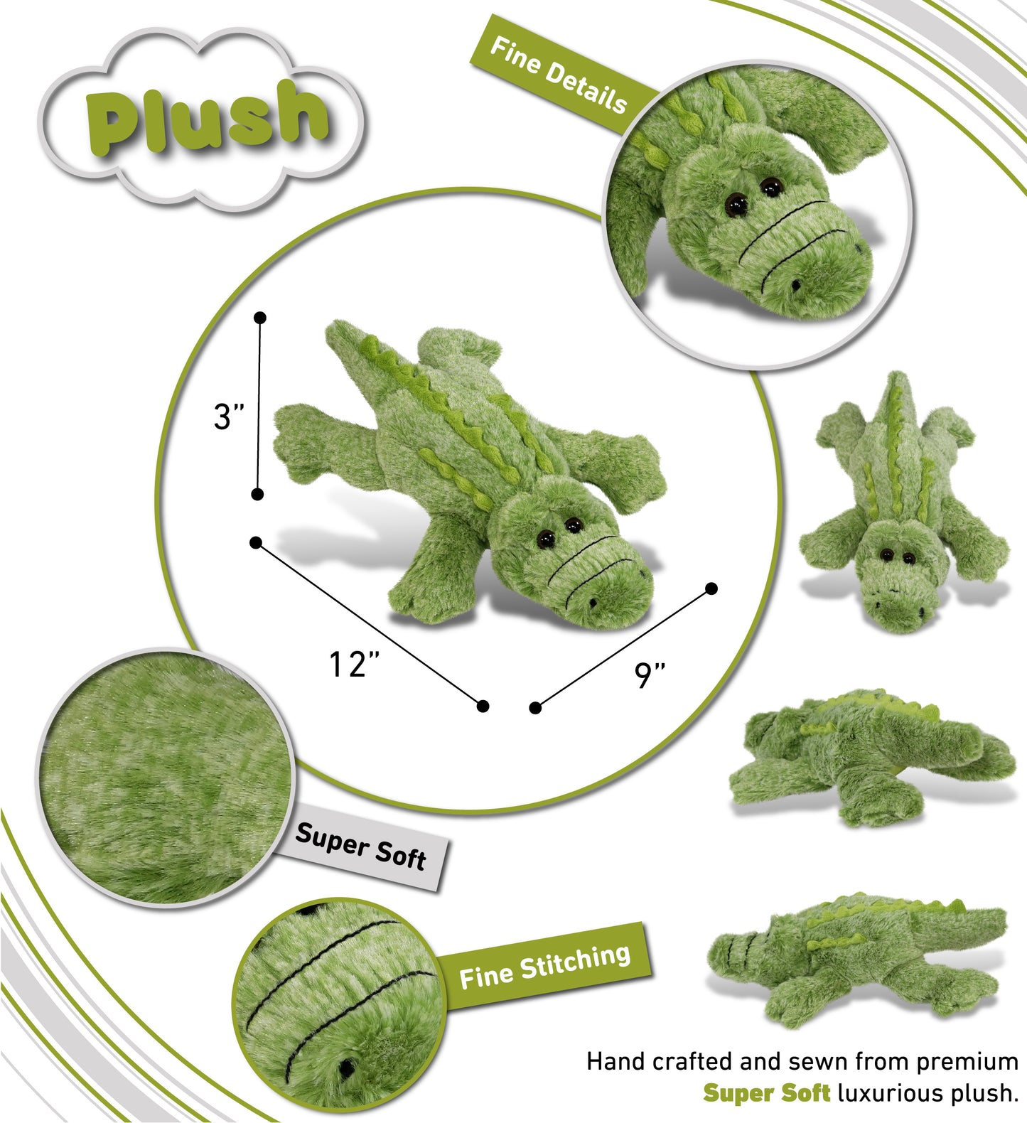 SUPER-SOFT PLUSH - ALLIGATOR SMALL