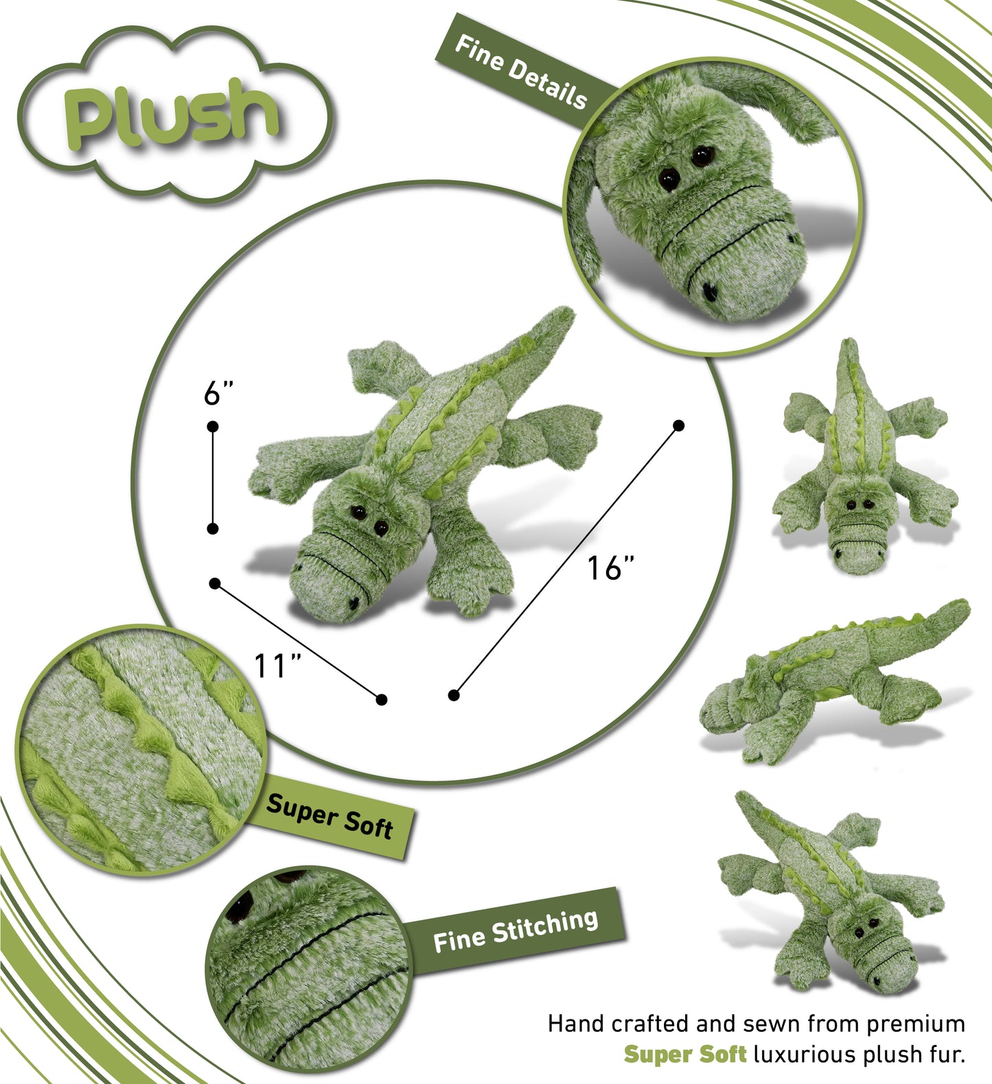 SUPER-SOFT PLUSH - ALLIGATOR LARGE