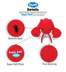 SUPER SOFT PLUSH - ELEGANT RED LOBSTER