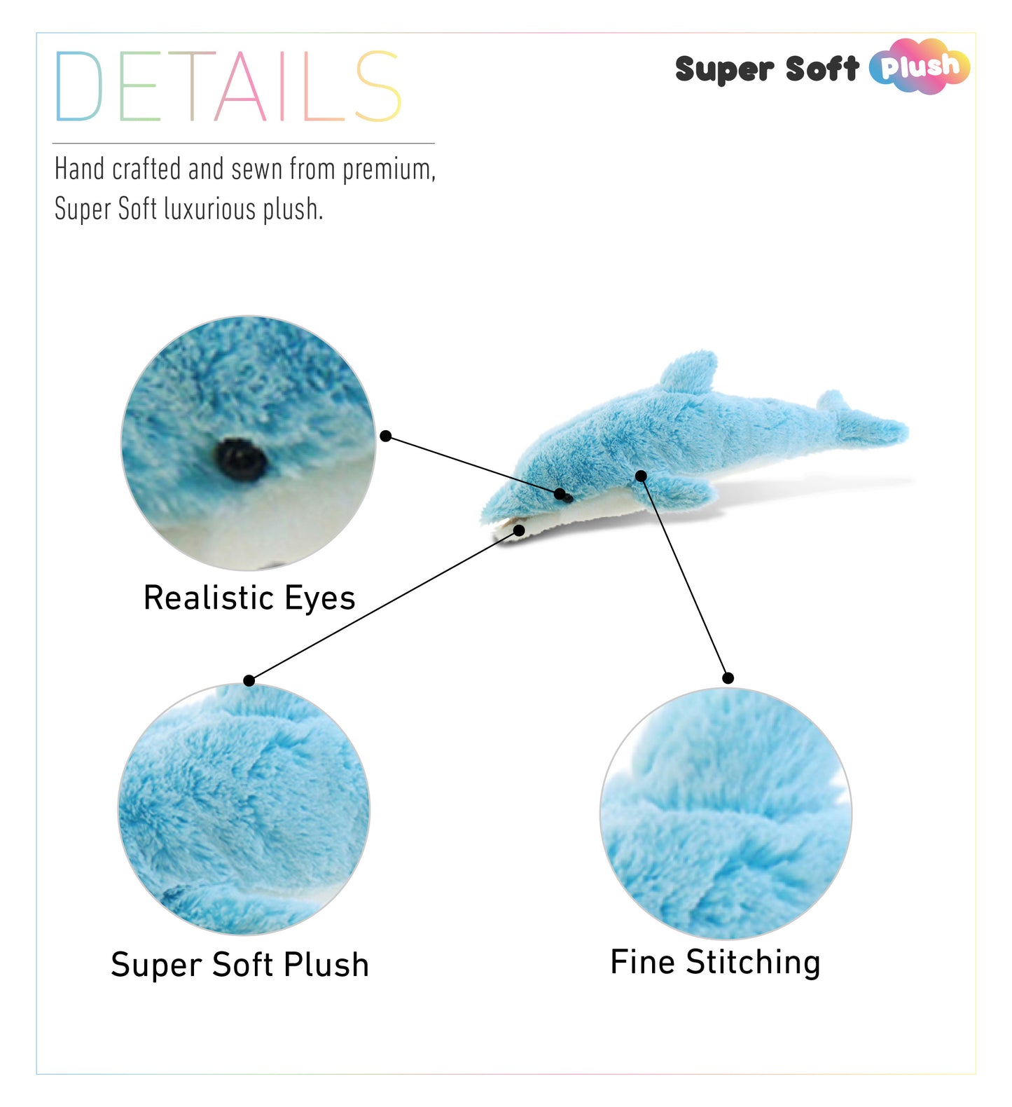 SUPER-SOFT PLUSH - DOLPHIN SMALL