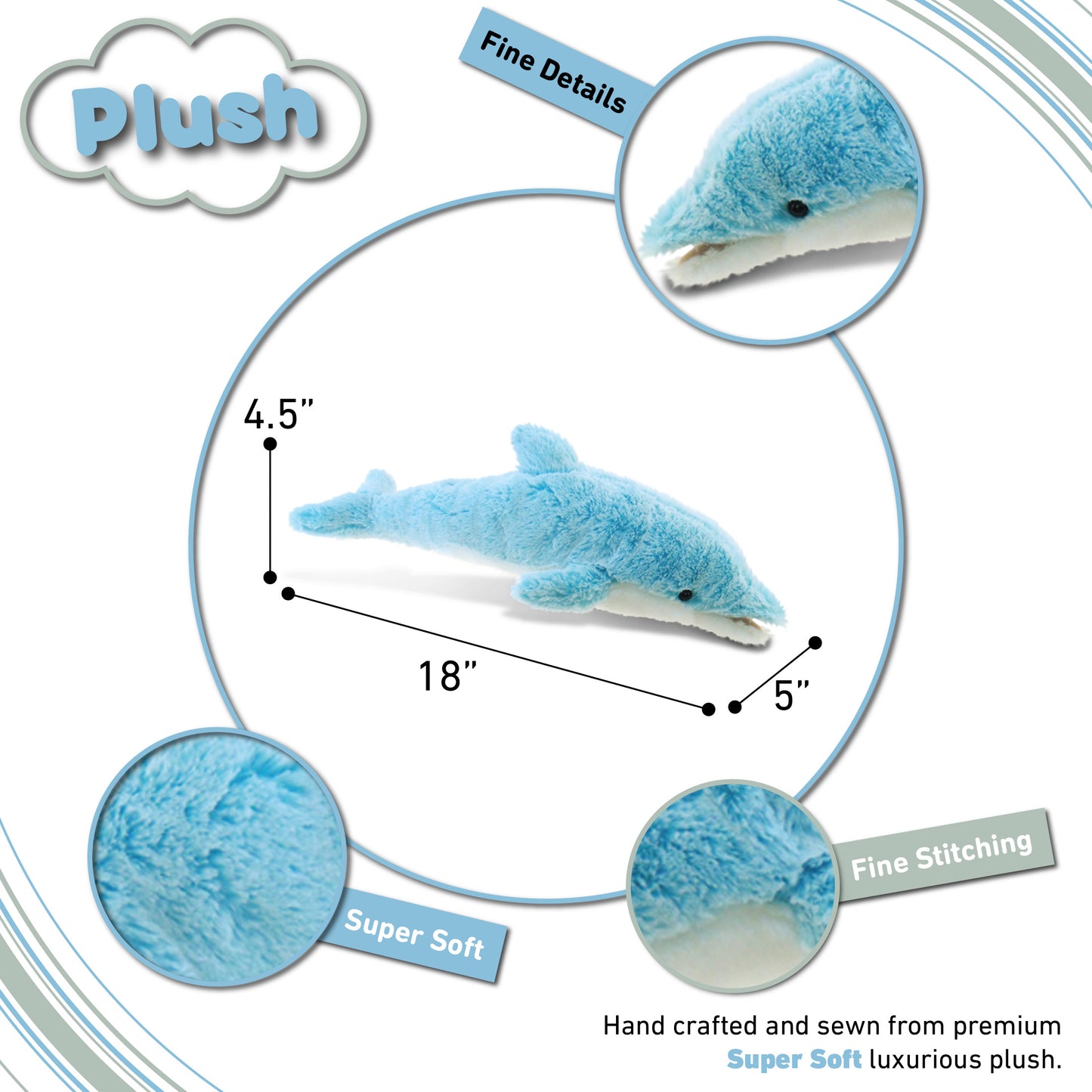 SUPER-SOFT PLUSH - DOLPHIN LARGE